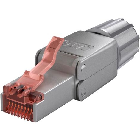 CAT 6 Connecteur RJ45 Blindé STP, Installation sans Outil, pour un diamètre de câble de 5,0-8,5 mm, bouchon à vis, montage IDC sans outils.