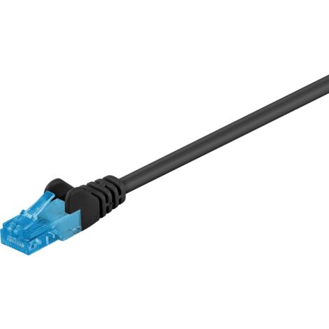 CAT 6A Câble Patch, U/UTP, noir, conducteur en cuivre (CU), gaine de câble sans halogène (LSZH). Longueur de câble 0.5 m