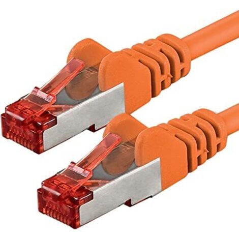 CAT 6A cavo patch, S/FTP (PiMF), arancione, 2 m, conduttore in rame (CU), guaina del cavo senza alogeni (LSZH). Lunghezza del Cavo 2 m