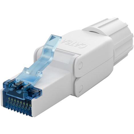 CAT 6A Connecteur RJ45 Non Blindé UTP, Installation sans Outil, pour un diamètre de câble de 5,0-8,5 mm, bouchon à vis, montage IDC sans outils.