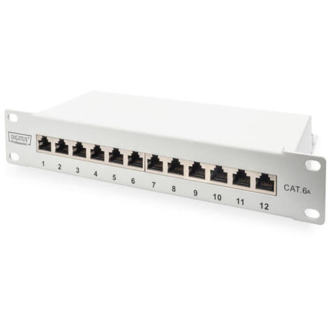 CAT 6A PATCH PANEL12-PORT 10 GREY
