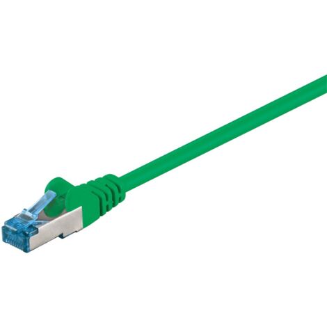 CAT 6A Patchkabel, S/FTP (PiMF), Grün, Kupferleiter (CU), halogenfreier Kabelmantel (LSZH). Kabellänge 5 m