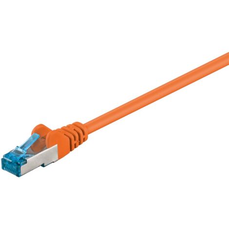 CAT 6A Patchkabel, S/FTP (PiMF), orange, Kupferleiter (CU), halogenfreier Kabelmantel (LSZH). Kabellänge 7.5 m