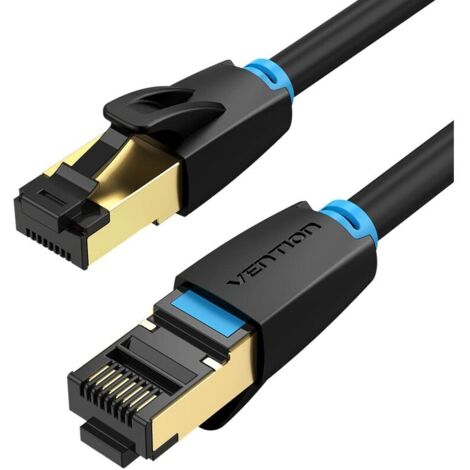 Cat 8 Câble Ethernet 2m, Câble RJ45 Cat 8 40Gbps 2000Mhz, 28AWG Câble Internet avec Connecteur Plaqué Or et Blindage 4Couches, Câble Réseau S/FTP PIMF Câble Lan Haut Débit Fibre pour Jeux