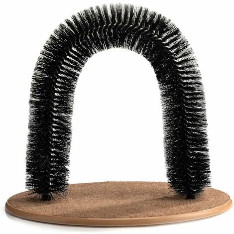 Cat Arch Self Grooming and Massaging Brush Toy, Pet Scratcher Pads Hair Cleaner