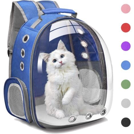Cat Backpack Carrier Bubble Carrying Bag, Small Dog Backpack Carrier for Small Medium Dogs Cats, Space Capsule Pet Carrier Dog Hiking Backpack, Airline Approved Travel Carrier - Navy Blue