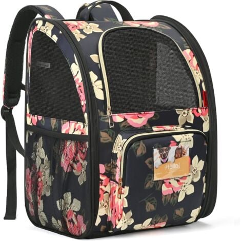 Cat Backpack Carrier, Dog Backpack Carrier with Ventilated Design, Foldable Waterproof Pet Backpack Carrier with Washable Cushion, Traveling/Hiking/Outdoors