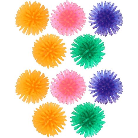 Cat Ball, 10pcs 3.5cm Cat Ball TPR Flower Ball Burr Cat Portable Colorful Foam Ball Cat Chase Catcher Play Toys Kitten Interactive Exerciser Balls