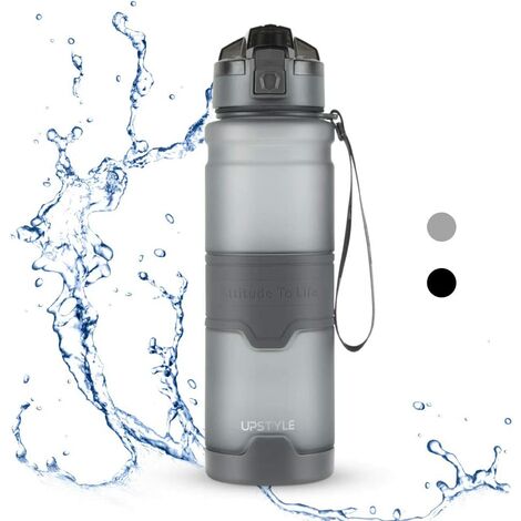 Cat Bouteille d'eau Gourde Sport 1000ml sans BPA avec Casquette à Rabat Anti-Fuite et Surface à échelle Mate pour Sport Faire des Exercices Fitness Bureau Randonnée