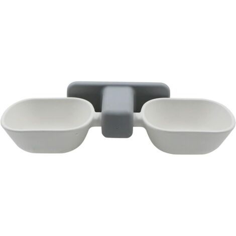 Cat Bowl for Small Dogs - Pets Set Raised Double Bowl Wall Mount with Raised Support, Non-Slip Food Water Dish Kitten Tilted Kibble Cats and Puppies