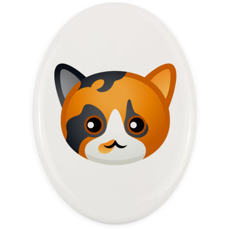 Cat Caliko - lapide in ceramica con grafica e iscrizione di Art-Dog