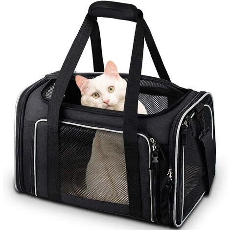 main image of "Cat Carrier, Pet Carrier Airline Approved Pet Carrier Bag Collapsible 15 Lbs Dog Carrier for Small Medium Cats Dogs Puppies Kitten - Black"
