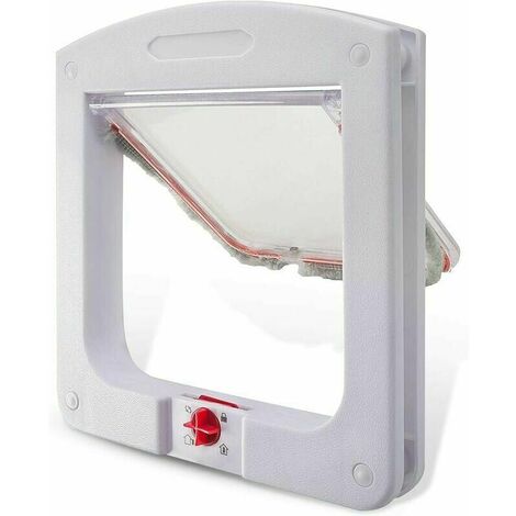 Cat Chati��re, 4 -way lockable cattle for cats, small dog, easy to install and use (white)