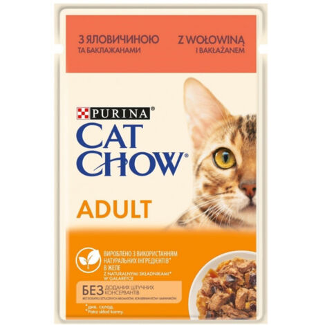 CAT CHOW ADULT GiJ Beef Aubergine Jelly - nourriture humide pour chats - 85 g