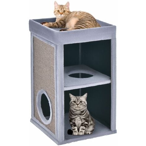 Cat Condo Cat Barrel Tower Cat Pet House Play Activity Center With Scratch Pad