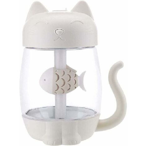 Cat Cool Mist Umidificatore USB, 3 in 1 350ml Modalità nebbia d'acqua polimerica e spegnimento automatico, umidificatore per bambini con 6 luci LED cangianti, per casa e ufficio, umidificatore