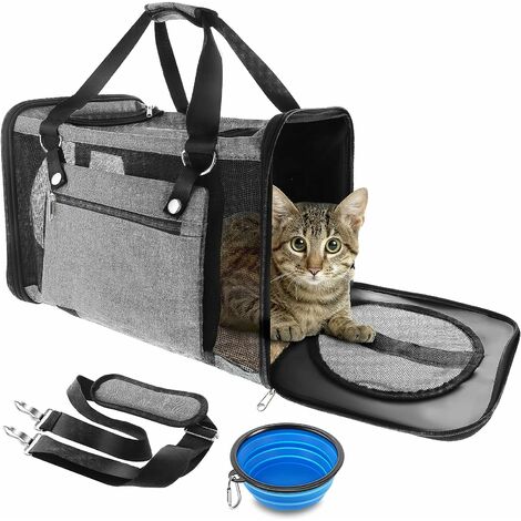Cat Dog Carrier Bag Breathable Shoulder Bag For Small Pet Carrier Soft  Lightweight Comfortable For Travel By Car Train Airplane(pink,  L-48x25x33cm)