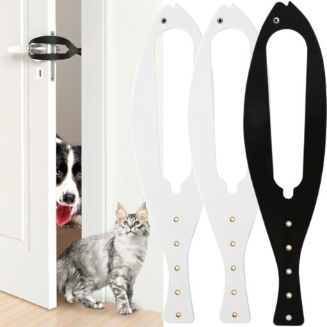 Cat Door Holder Latch Larger Adjustable Cat Door Alternative Fast Latch Strap Let Cats in and Keeps Dogs Out of Litter & Food and Safe Baby Proof No Measuring Easy to Install 3 Pcs