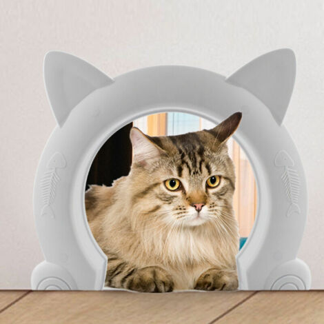 Cat Flap, Upkey Cat Flap, 2 Way Large Dog Cat Flap, ABS Plastic Cat Flap, Cat Flap for Hollow Core PVC Interior Door or Solid Interior Door (White)