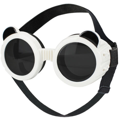 Cat goggles, cat sunglasses, UV protection, pet goggles, suitable for XS to small dogs, outdoor eye protection for cats and dogs, adjustable strap, white.