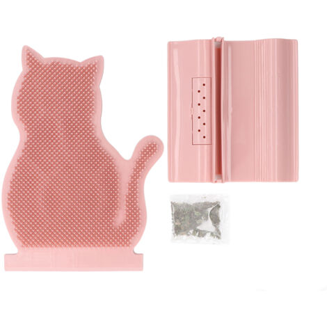 Cat Hair Grooming Brush PE Itching Relief Self Massager Tool Face Scratcher Cat Self Scratcher Groomer Pink