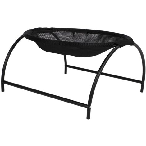 Cat Hammock Bed Stable Structure Soft Comfortable Breathable Elevated Kitten Sleeping Hammock for Home Indoor Mesh Style Black
