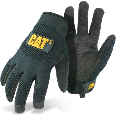 CAT Handschuhe aus PU-Kunstleder gepolstert Grau M