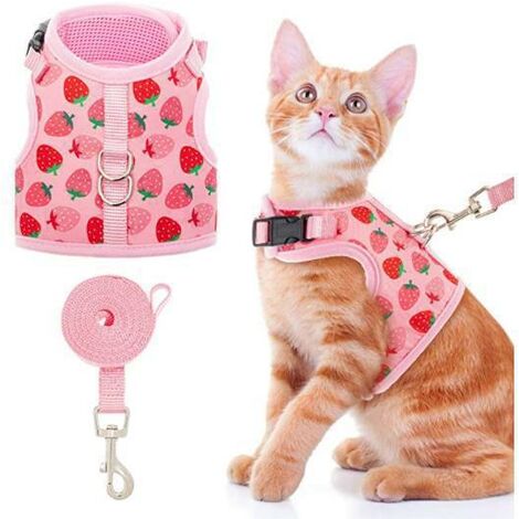 main image of "Cat harness Harness for cats Puppy harness, soft vest with leash for kitten dogs, M Three-piece set"