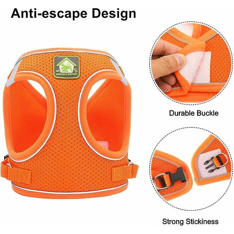 Cat Harnesses and Leashes Kitten Harness Anti Escape Reflective Adjustable Cat Harness Breathable Vest Small Dog Harness (M)