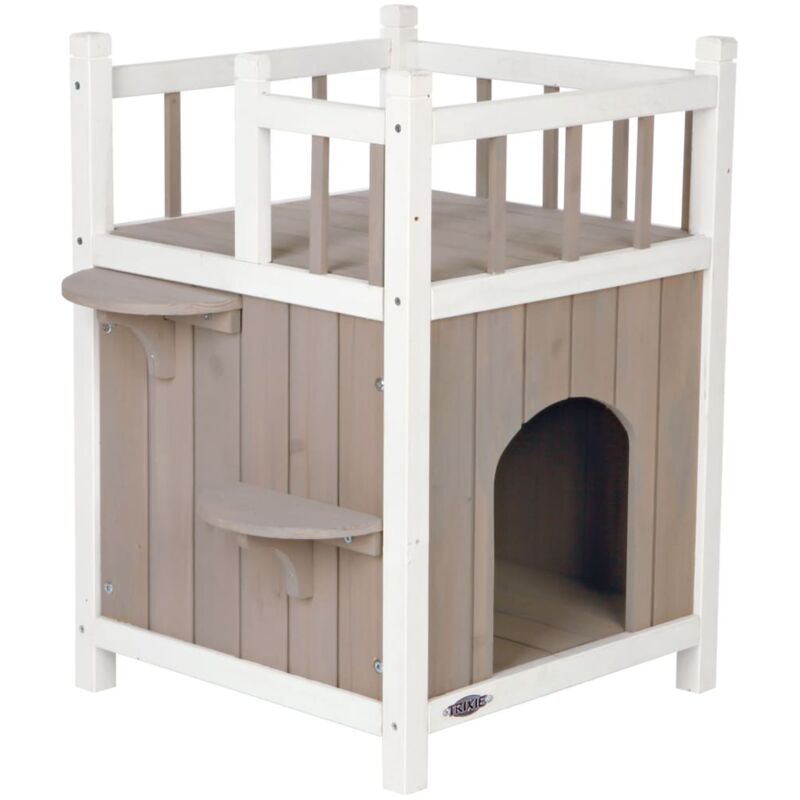 Maison avec balcon pour chats Gris et blanc - Trixie