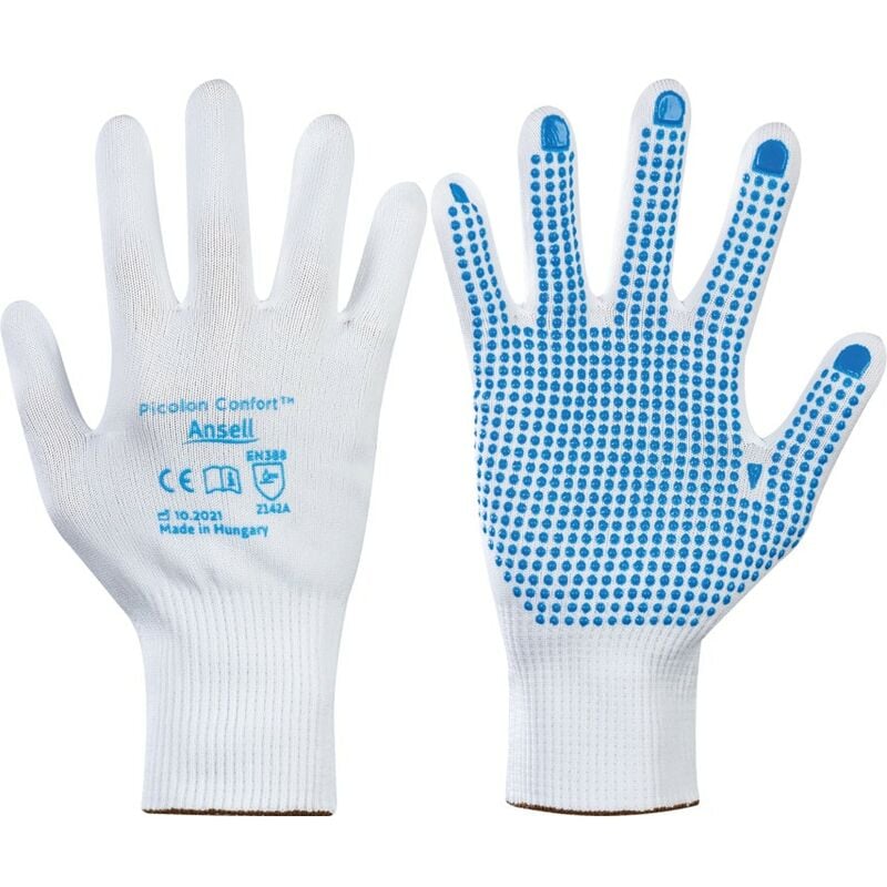 Marigold - Picolon 2F80E04 Confort Palm-side Coated White Gloves - Size 10