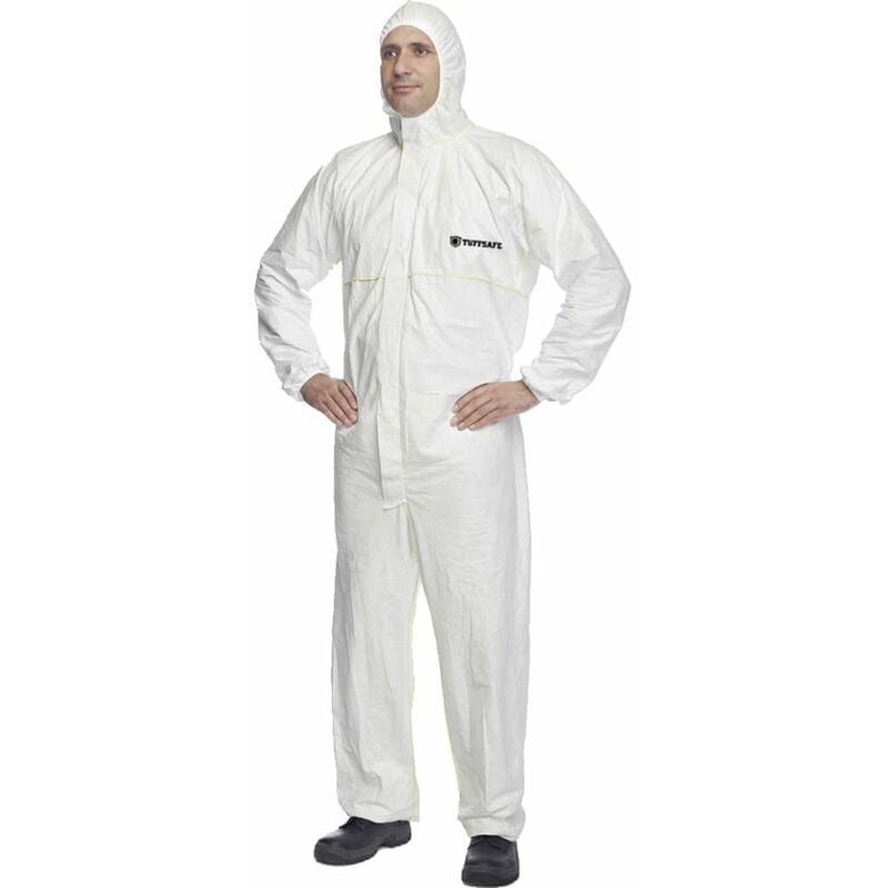 Tuffsafe - White Coveralls, Type 5/6, Size S