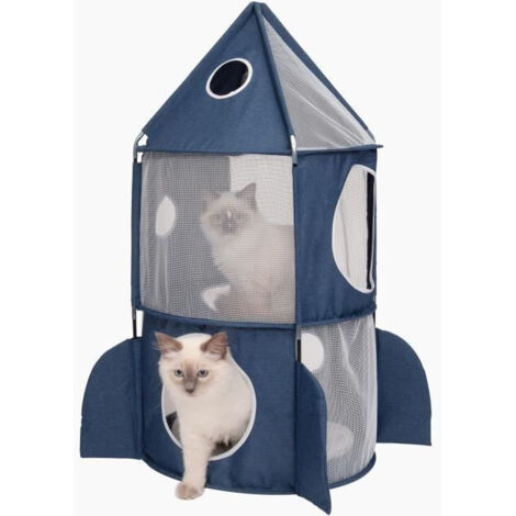 CAT IT Tour a chat Fusée Vesper Rocket Ship - Bleu