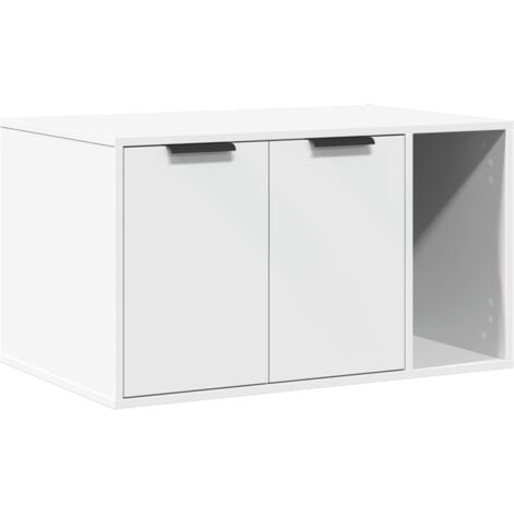 Cat Litter Box Enclosure White 80x50x45 cm Engineered Wood vidaXL