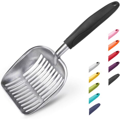 Cat Litter Scoop, Aluminum Alloy Sifter, Kitty Metal Scooper, Deep Shovel, Long Handle, Poop Sifting, Kitten Pooper Lifter, Durable, Heavy Duty, for Litter Box
