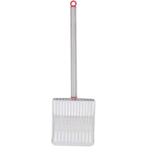 Cat Litter Scoop Long Handle Metal Removable Anti Splashing Fast Filtration Cat Litter Shovel Litter Box Scoop for Cat Litter Box Cleaning Red