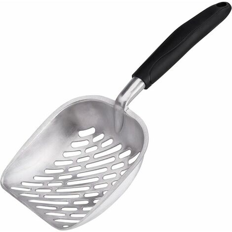 Cat Litter Scoop Metal Pet Litter Scoop with Deep Shovel and Long Handle for Cats Dogs Litter Tray Scoop, Twill Stripes
