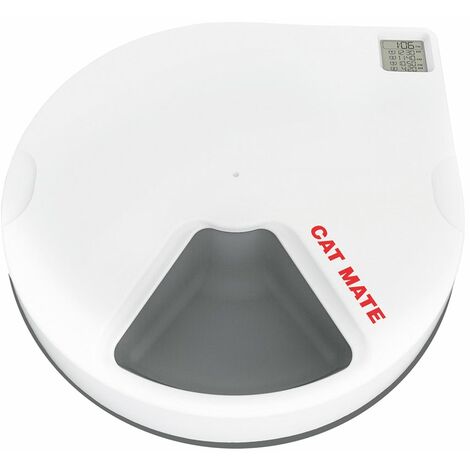 CAT MATE C500 Mangiatoia Automatica per cani e gatti con cinque pasti in 96 ore gestiti da timer e con 2 mattonelle di ghiaccio per mantenere fresco il cibo