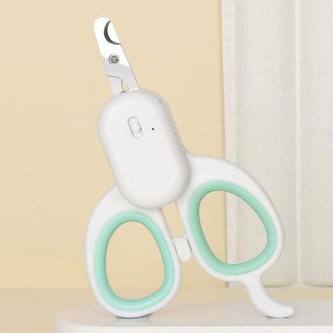 Cat Nail Clippers, Multifunction Professional Nail Clippers for Puppy & Small Animal, Stainless Steel Scissors, Equipped with High Brightness LED Light and UV Light (Green)