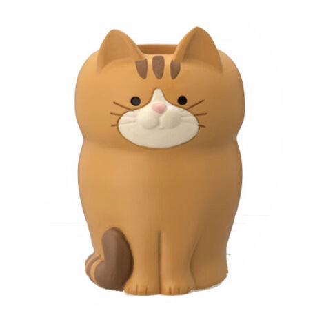 Cat Ornament Multifunctional Phone Tablet Glasses Pen Holder Desk Decoration for Home Squat Ocelot