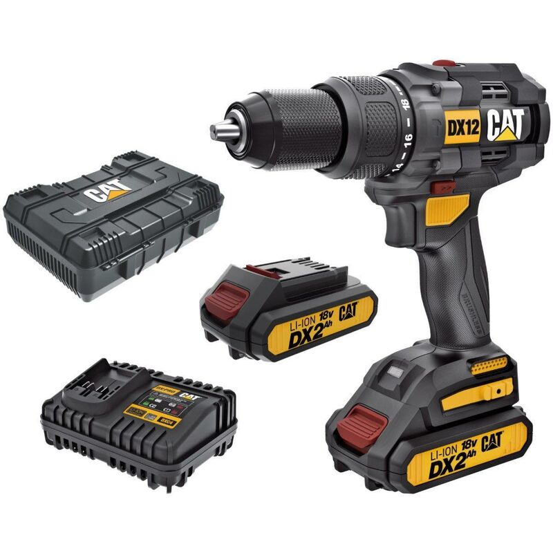 Perceuse à impact brushless avec BATTERIES18V 2.0AH CAT erpillar DX12