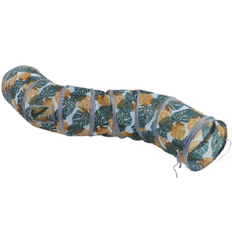 Cat S Tunnel Tube Wild Leaf Print Addensare Pieghevole Piccolo Animale Domestico Portatile per Piccoli Animali Domestici
