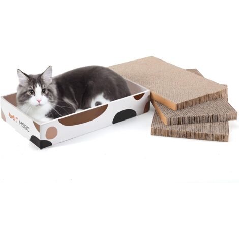 Cat Scratcher Cardboard Cat Scratcher Corrugated Paper Scratching Board Sofa Cushion Scratching Plate Toy for Kitten Claw Care Small Animals (3 Pieces)