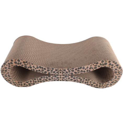 Cat Scratcher Lounge Protecting Furniture Corrugated Cat Scratching Cardboard Bed Extra Thick Ergonomic Scratch Pad Leopard Color