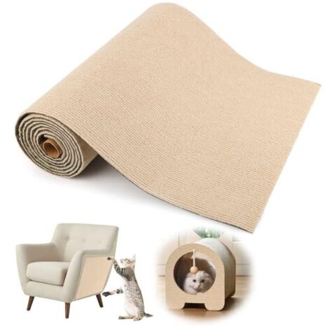 Cat Scratching Post 200 x 40 cm, Self-Adhesive Cat Scratch Protector for Sofa, DIY Cuttable Cat Scratching Mat, Cat Scratching Mat for Sofa and Furniture