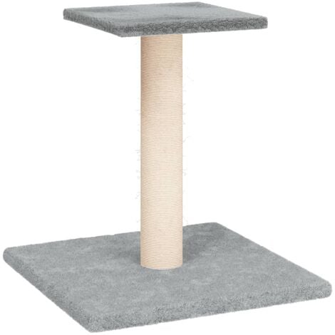 Cat Scratching Post with Platform Light Grey 38 cm vidaXL