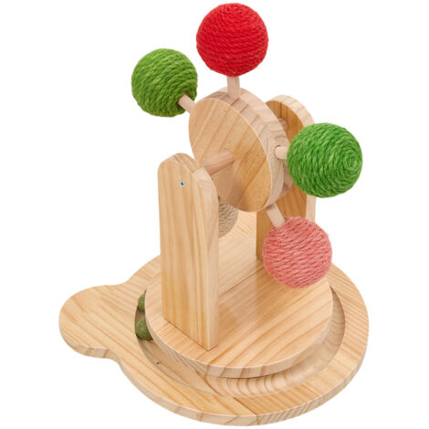 Cat Scratching Toy with Rotating Sisal Balls and Catnip Balls