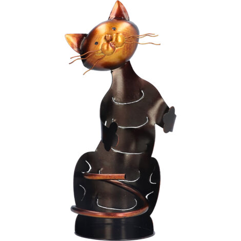 Cat Shaped Wine Rack Metal Sculpture Shelf Practical Sculpture Home Decoration Interior Decoration Crafts