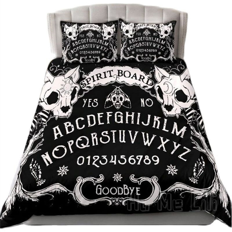 Cat Skulls Ouija Board Bedding Set wprurighy Goth