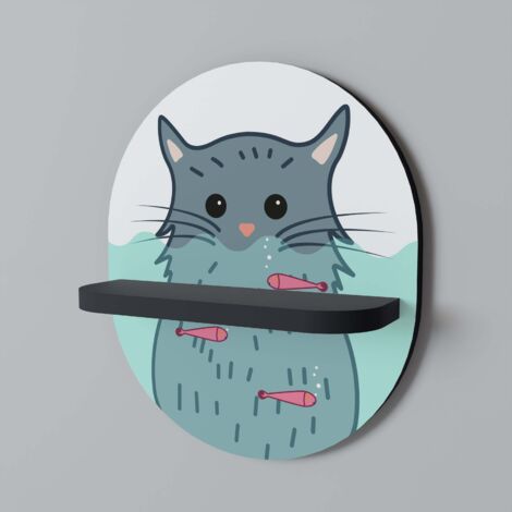CAT SPLASH Mensola ovale nera